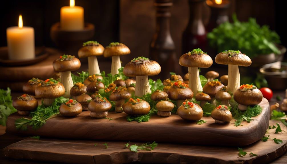 delicious appetizer with mushrooms