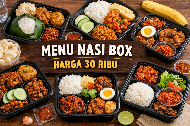 menu nasi box harga 30 ribu